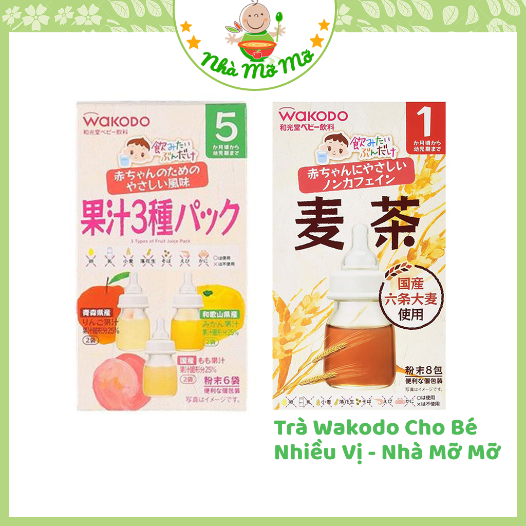 Trà wakodo điện giải lúa mạch trái cây cho bé hàng nhật - nhà mỡ mỡ