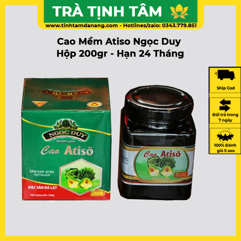 Cao mềm ngọt atiso Ngọc Duy Đà Lạt cao cấp hộp 200gr nguyên chất giúp thanh nhiệt giải độc, mát gan, giảm nóng trong