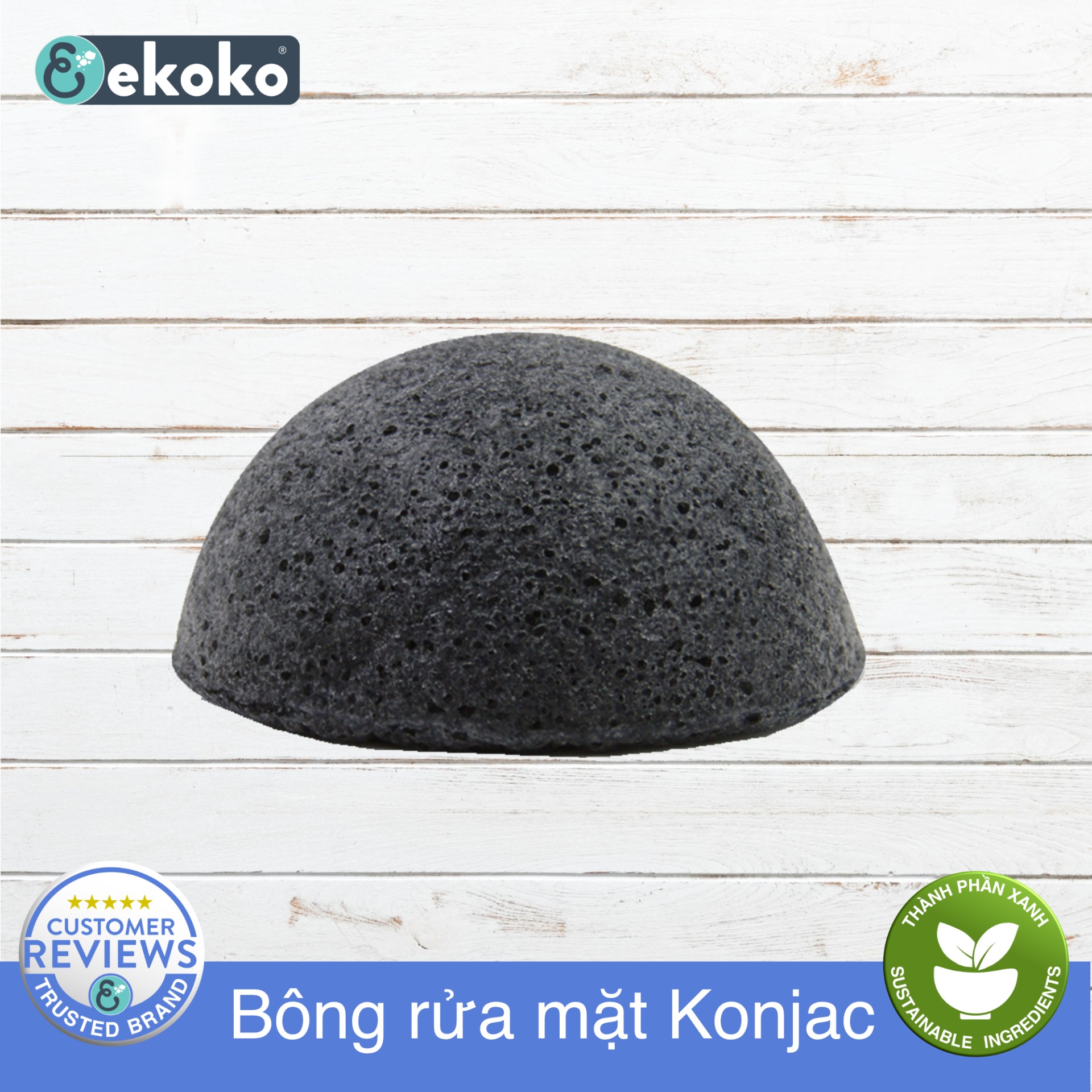Bông rửa mặt Konjac Than hoạt tính