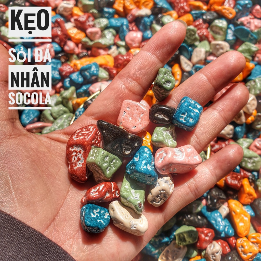 500g kẹo sỏi socola - kẹo sỏi đá nhân socola - món ăn vặt tuổi thơ - senfoods