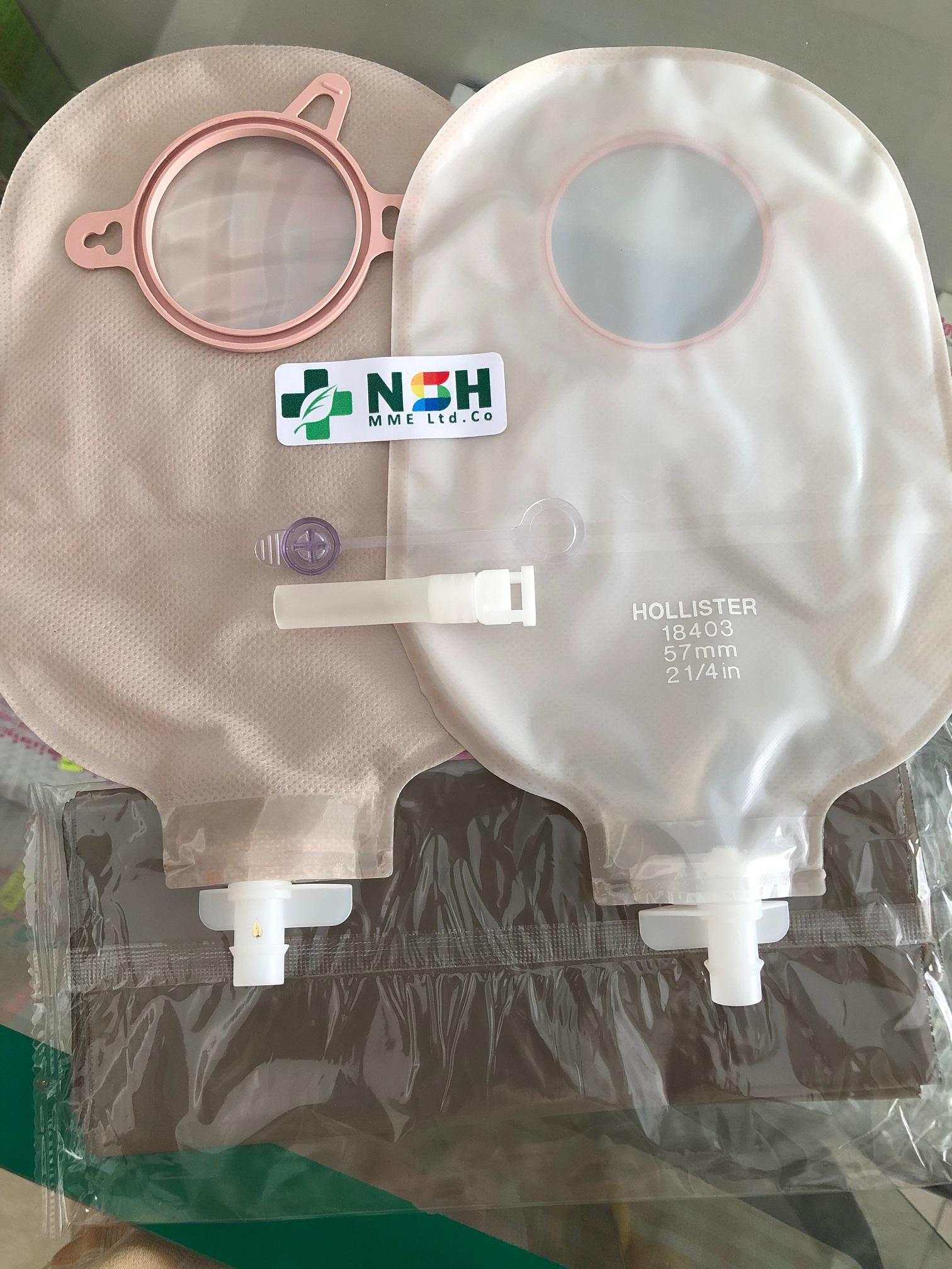 Túi chứa nước tiểu hai mảnh đế dán túi đựng nước tiểu cho bệnh nhân hậu môn nhân tạo niệu đạo bàng quang Hollister 18403 của Mỹ 44-57mm