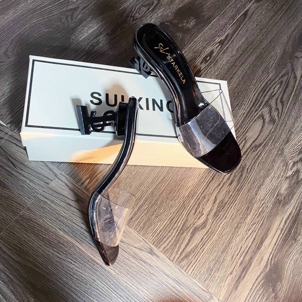 Guốc quai ngang mêca mềm gót 7cm chữ đẹp