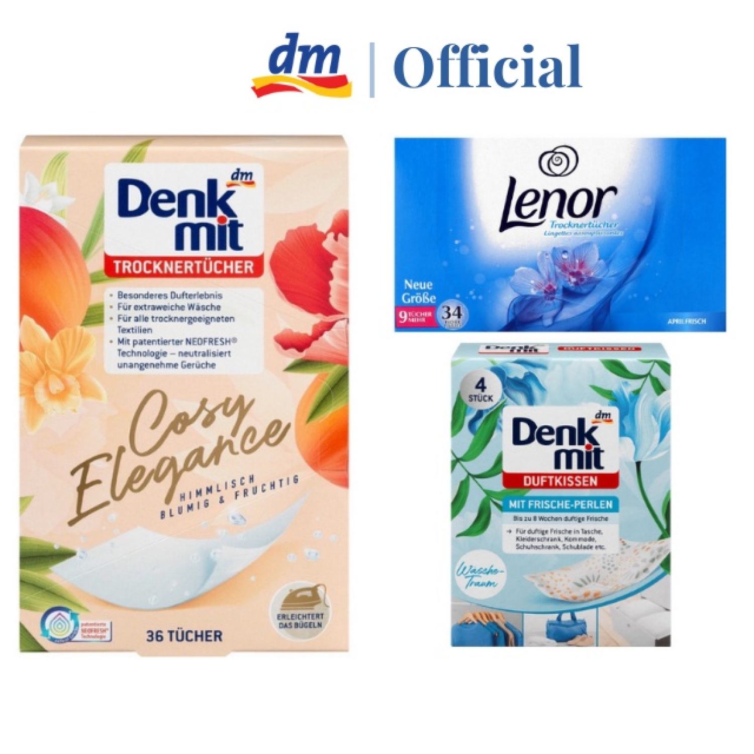 Giấy thơm quần áo Denkmit/Lenor chống ẩm mốc, quần áo thơm tho của Đức