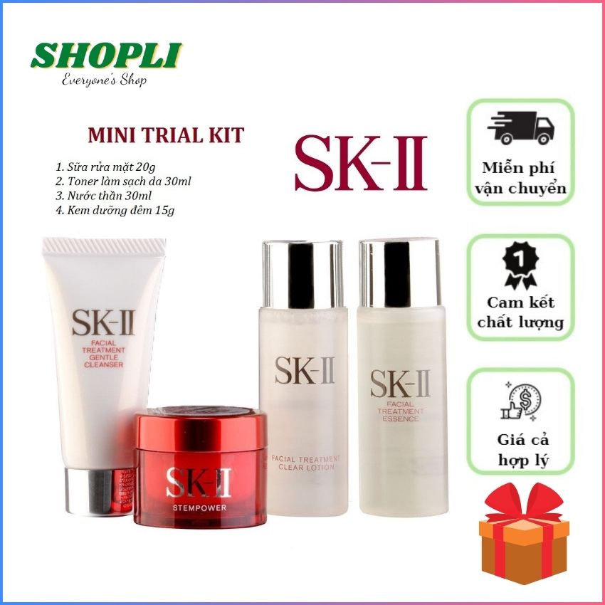 Set dưỡng da skii essential travel kit 4 món mini cao cấp của nhật bản shopli jp041