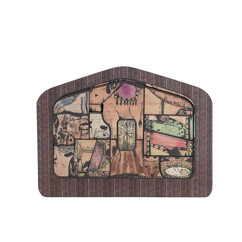 Nativity Jigsaw Puzzles with Wood Burned Design Jigsaw Puzzle for Adults