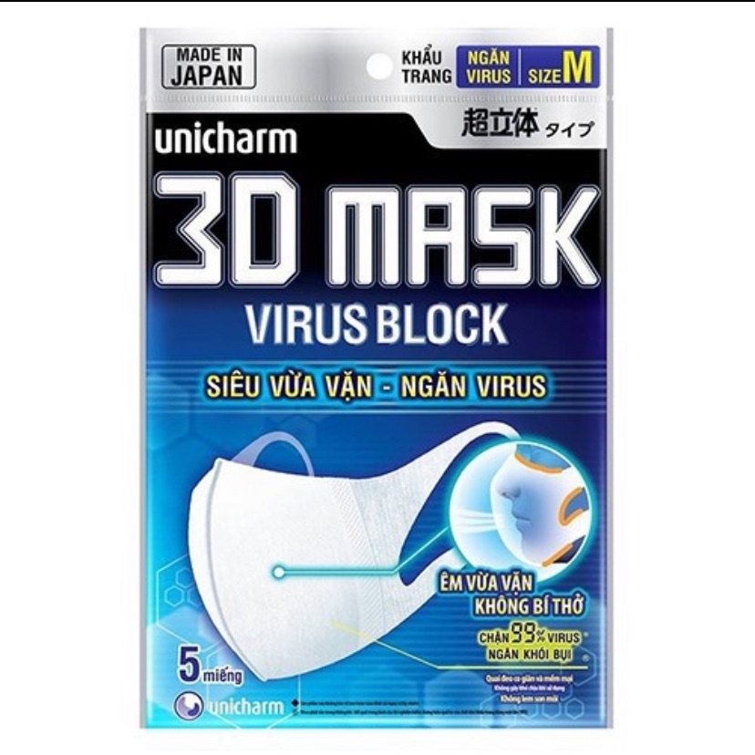 Khẩu trang 3D Mask Virus Block