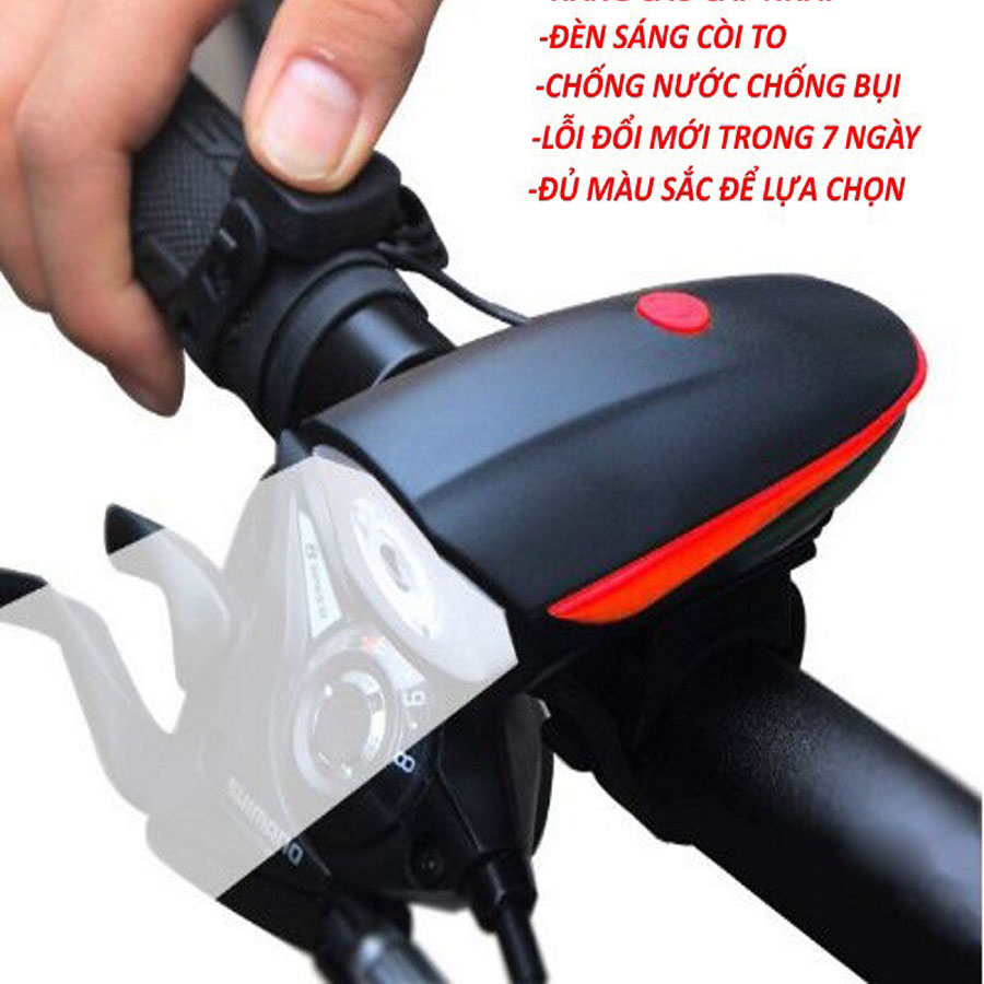 Đèn xe đạp thể thao siêu sáng có còi pin sạc usb led, chống nước