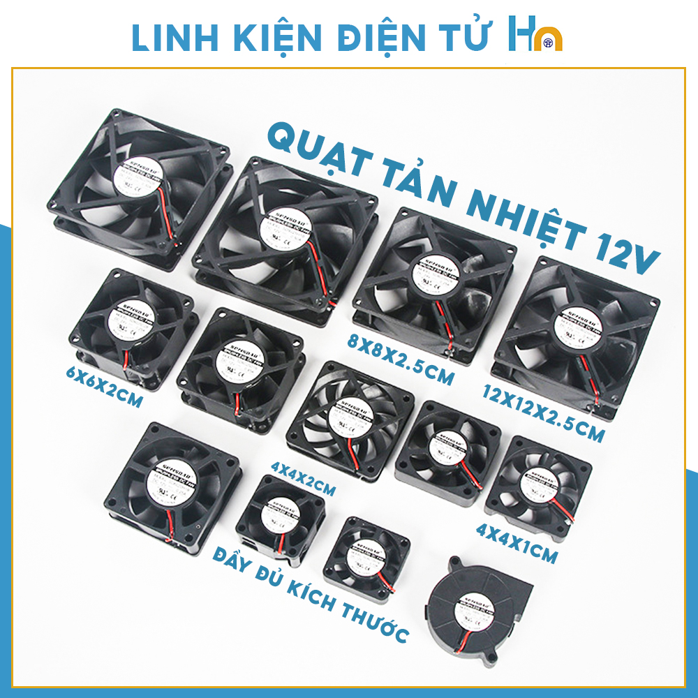 Quạt tản nhiệt 12v brushless chính hãng - đủ kích cỡ 4cm 6cm 8cm 9cm 12cm