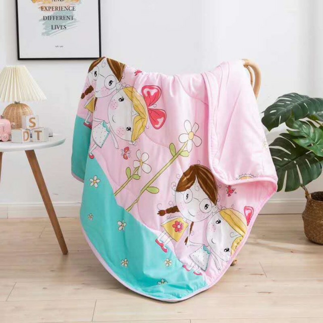 Chăn cotton đũi hè thu cho bé kích thước 1m1x1m3