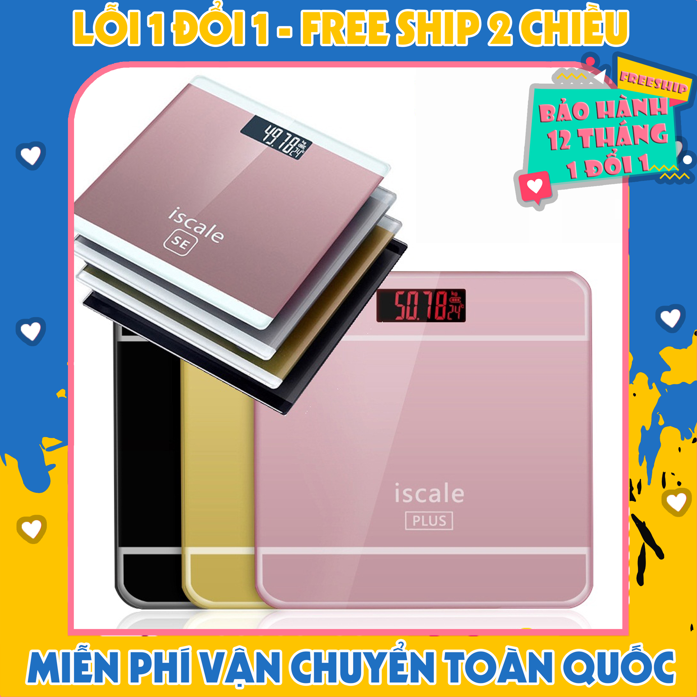 Cân sức khỏe iscale hình iphone bảo hành 12 tháng .