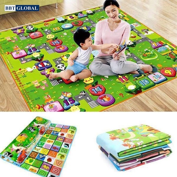 Thảm MABOSHI 2 mặt cho bé thông minh, Thảm chơi cho bé, Kích thước Nhiều màu