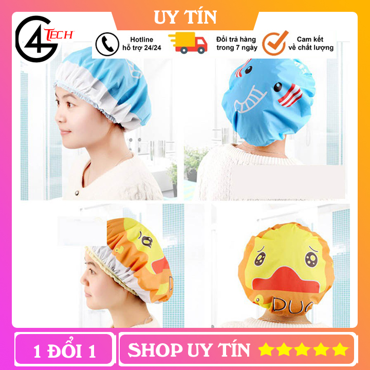 [SIÊU RẺ] COMBO 2 Mũ Tắm Đội Đầu LOẠI Đặc Biệt, mũ tắm chùm đầu, mũ chùm tóc - GĐN145