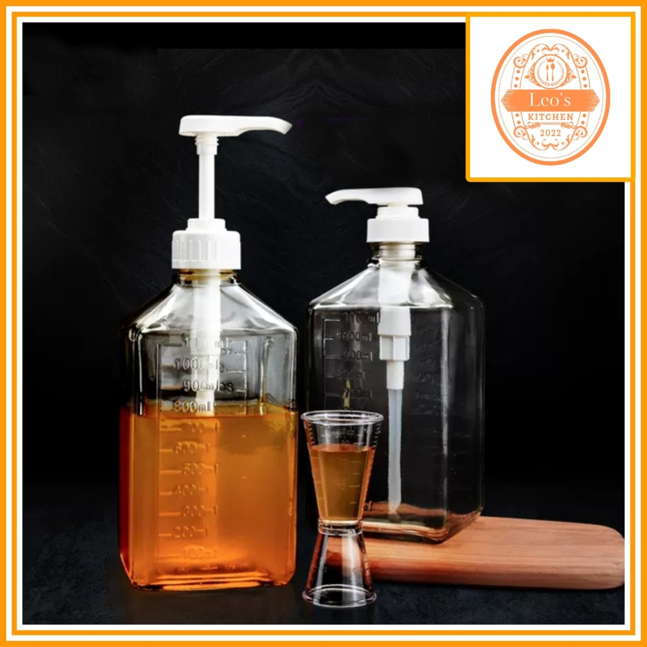Bình bơm siro thủy tinh có vòi pump bán rời dung tích 1100ml