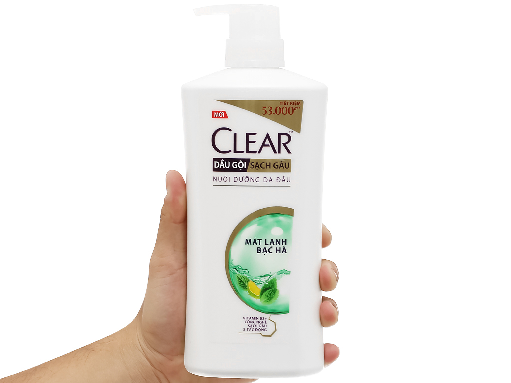 Dầu gội clear mát lạnh bạc hà chai 630g