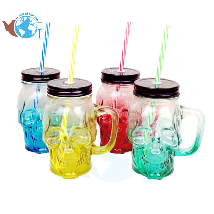 Ly quai thủy tinh đầu lâu 450ml