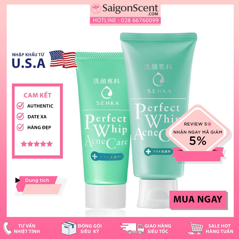 [HCM][Chọn Size] Sữa Rửa Mặt Senka Perfect Whip Acne Care ( 120g/ 50g )