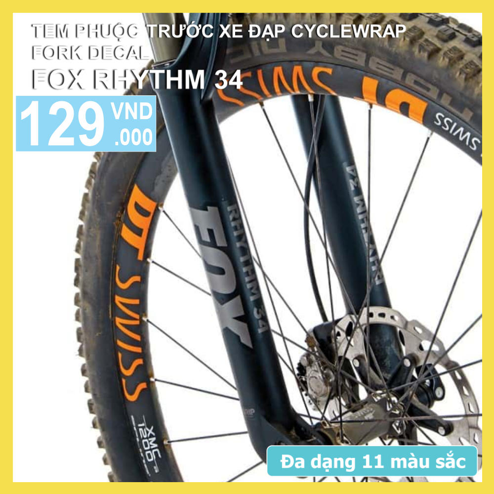 Tem decal dán phuộc xe đạp FOX Rhythm 34 2021