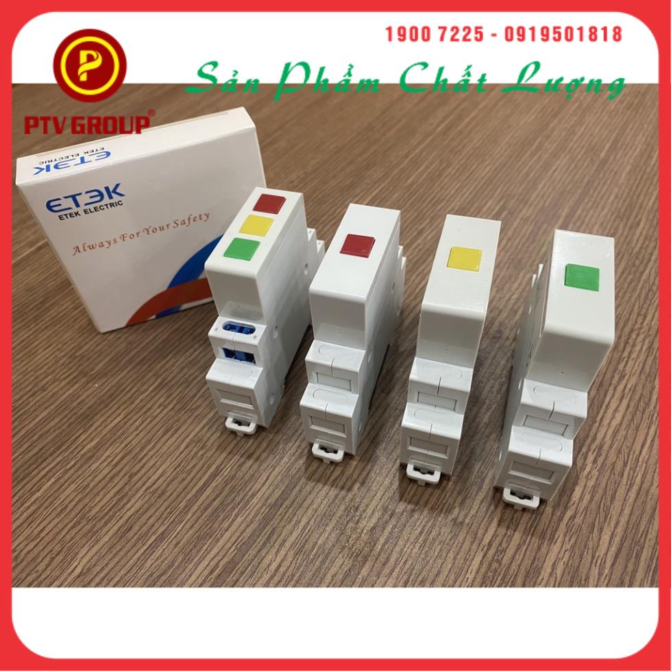 Hàng cao cấp đèn báo pha gắn rail etek 220v