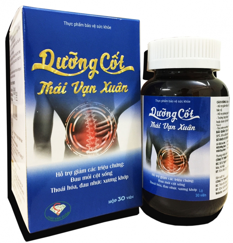 Dưỡng cốt Thái Vạn Xuân-Hỗ trợ giảm các t-r-i-ệ-u c-h-ứ-n-g đau mỏi cột sống, thoái hóa, đau nhức xương khớp, tăng tiết dịch khớp - Hộp 30 viên