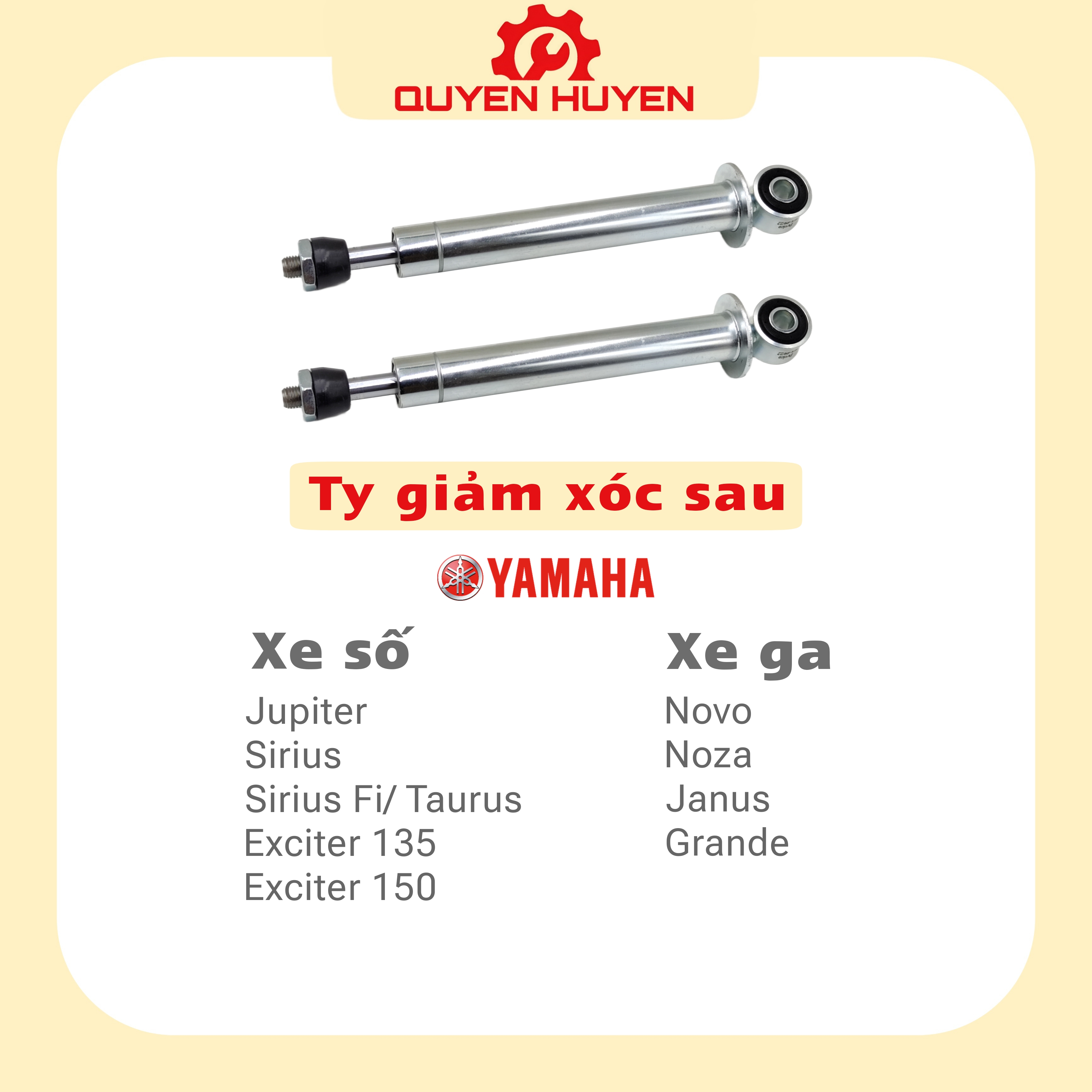 Ty giảm xóc dành cho xe máy Yamaha - Ty giảm sóc sau Devico - Jupiter, Sirius, Taurus, Exciter, Novo, Noza, Janus,Grande