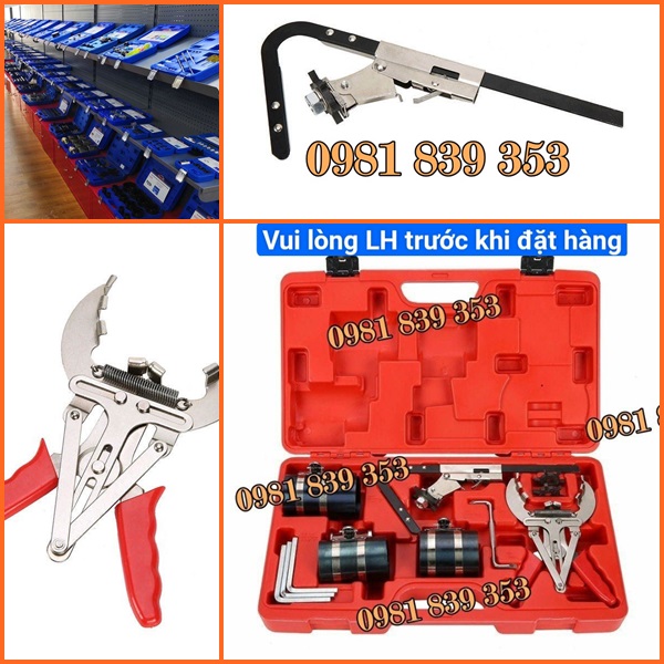 Bộ dụng cụ tháo lắp xéc măng, làm sạch cạo rãnh xéc măng, cổ dê vô bạc 9 chi tiết
