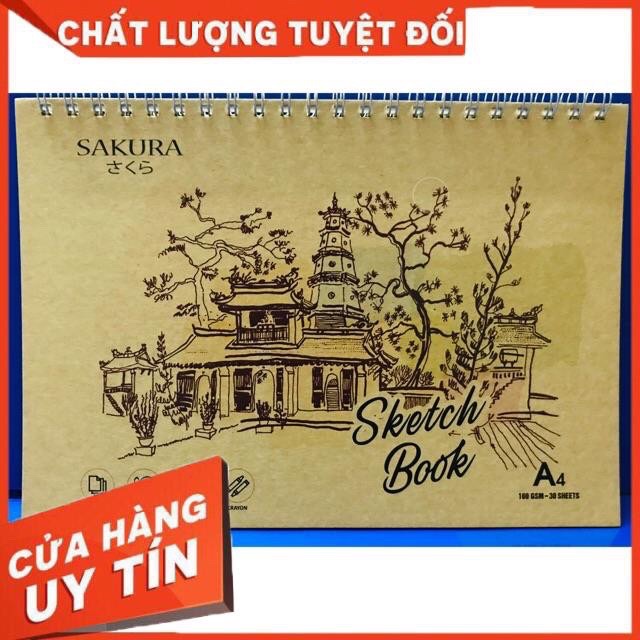 Sổ vẽ màu nước a4 Sakura loại 30 tờ