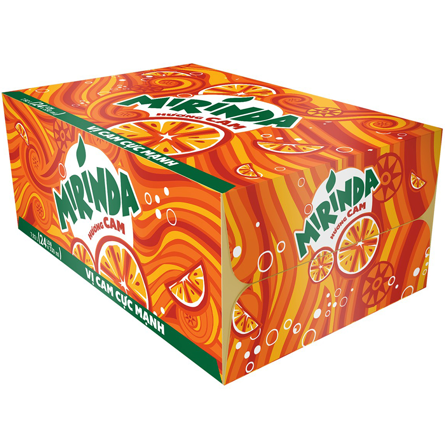Thùng 24 lon nước ngọt mirinda cam