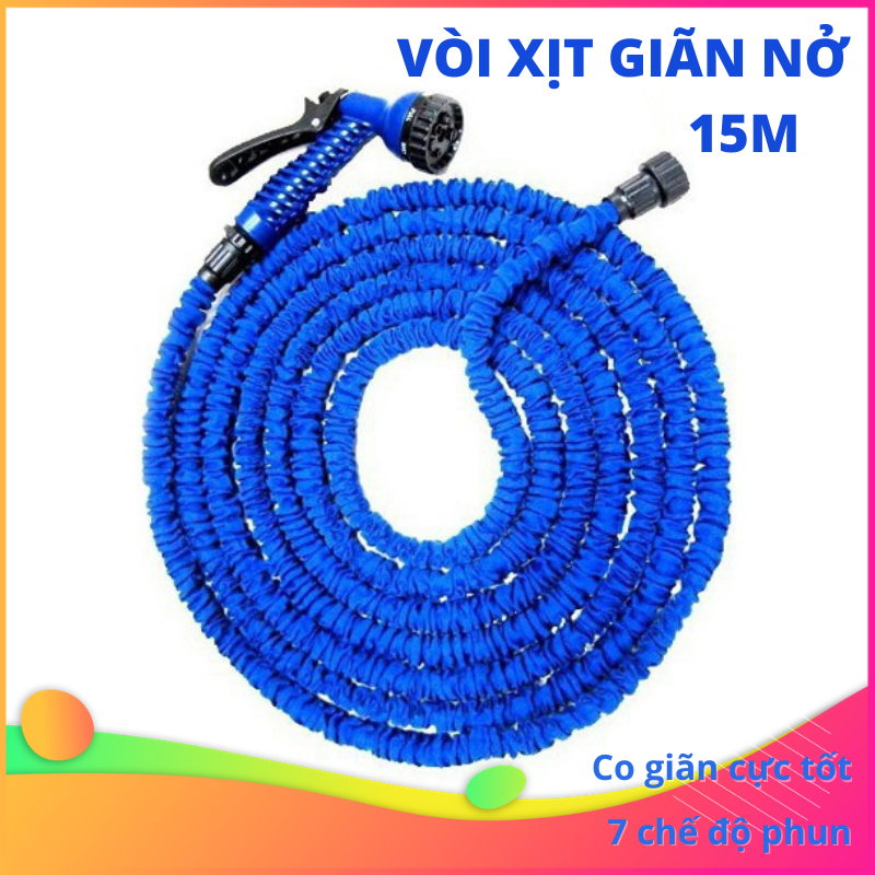 Vòi Xịt Giãn Nở 15m Tưới Cây, Rửa Xe Thông Minh 💥 Vòi Xịt Nước Đa Năng 💥