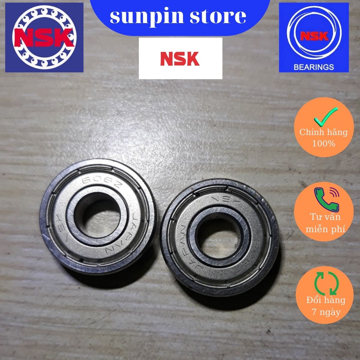 2 cái Vòng Bi NSK 608 ZZ