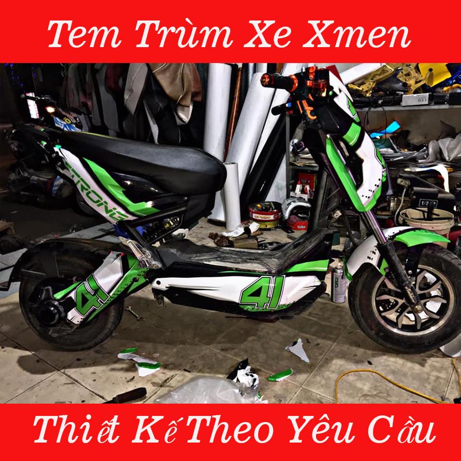 Tem trùm xe điện Xmen Xanh Trắng