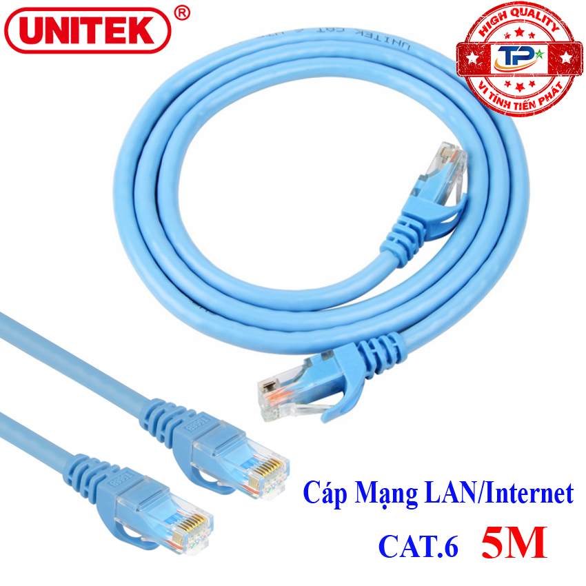 Cáp mạng lan internet bấm sẵn unitek y-c812abl dài 5m chuẩn cat 6 -