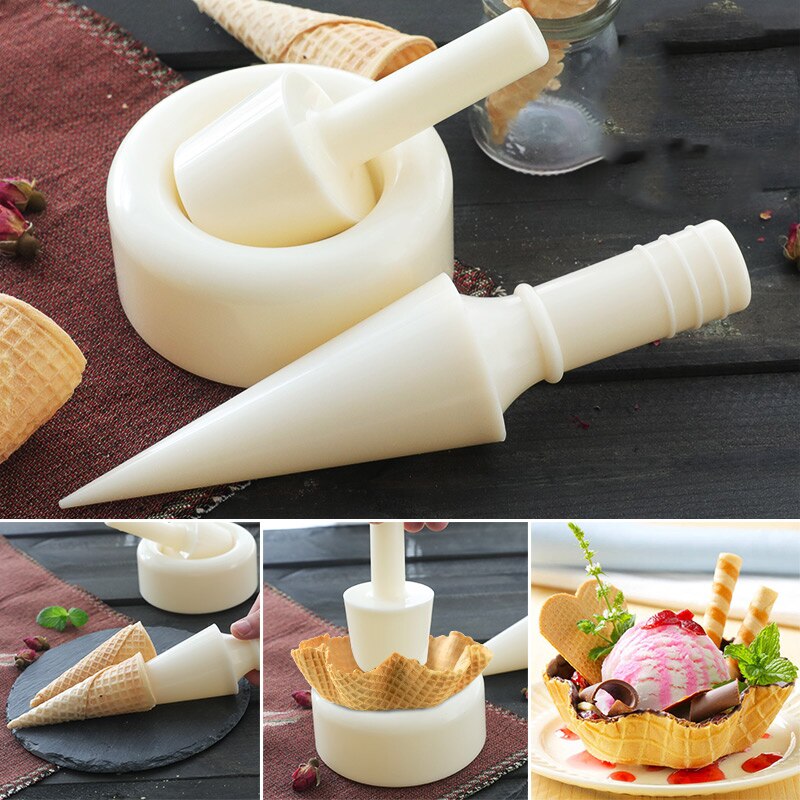 Dụng cụ tạo hình bánh ốc quế, bánh kẹp cuốn, phụ kiện cuốn bánh waffle