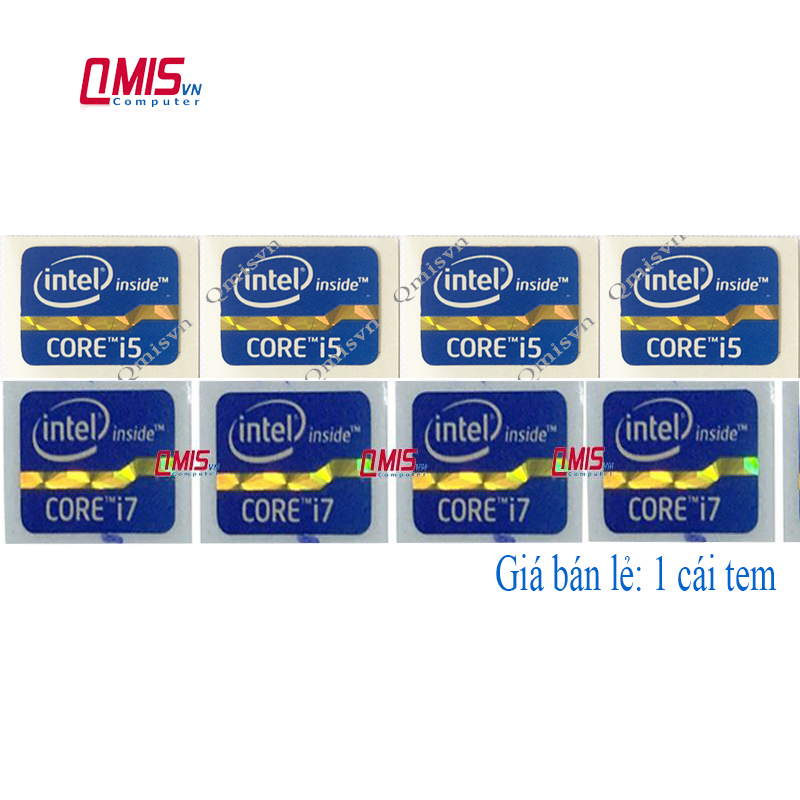 01 cái TEM LOGO INTEL CORE I5 I7 Thế hệ 2 3, Gen 2 3 - TEM LOGO CPU INTEL DÁN MÁY TÍNH PC LAPTOP - S
