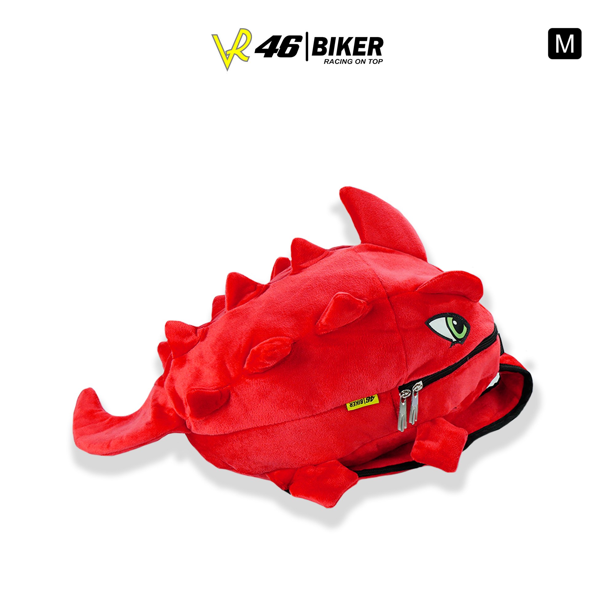 Balo khủng long mini màu đỏ vải nhung cỡ nhí cho bé siêu xinh