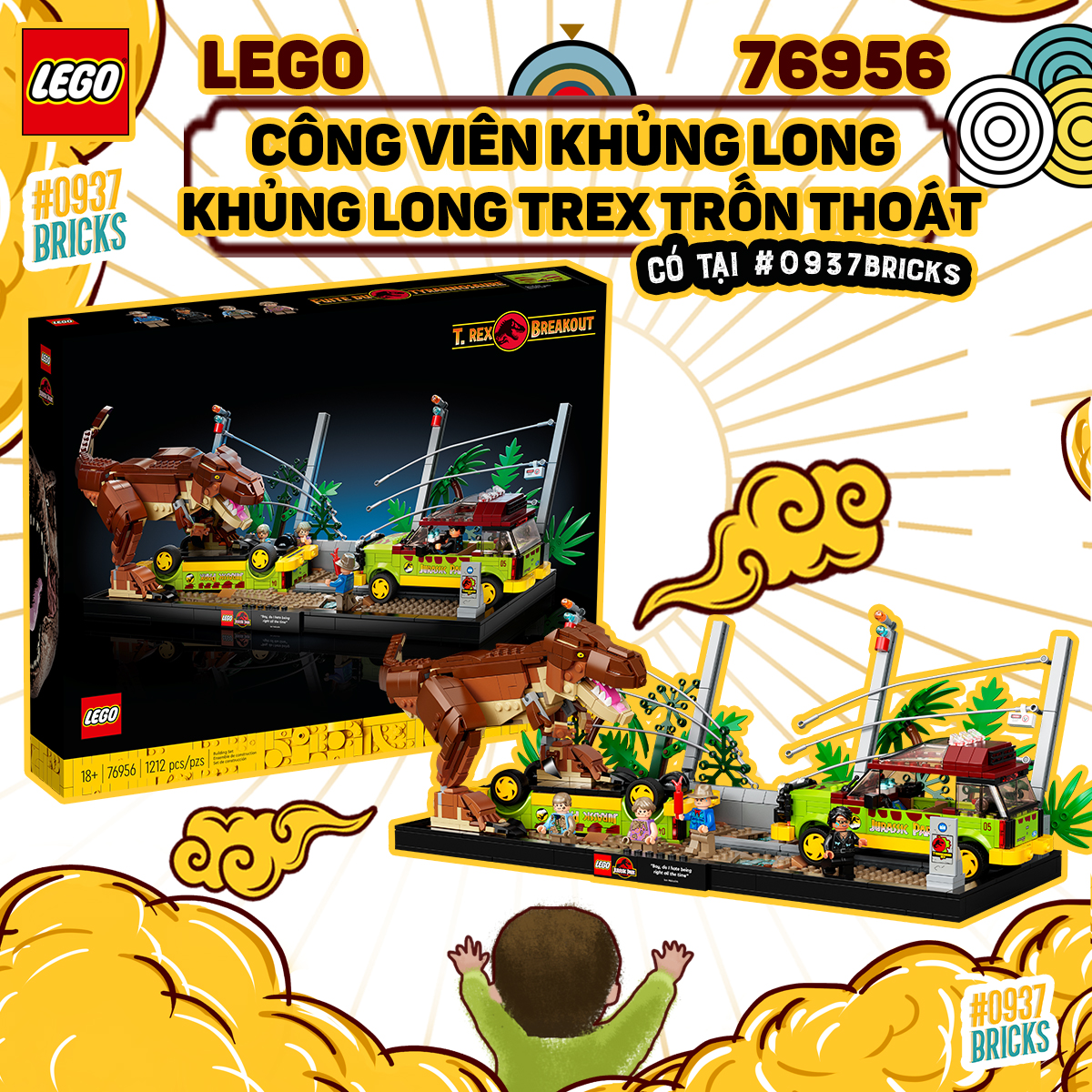 Lego t. rex breakout 76956 khủng long bạo chúa trốn thoát 0937bricks