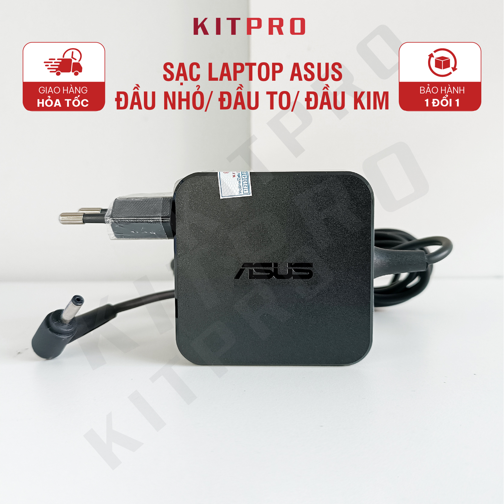 Sạc Cho Laptop Asus Chân Nhỏ Chân To Chân Kim 19V 2.37A 3.42A 4.74A 1.75A 33W 45W 65W 90W Dây Sạc Asus Vivobook Zenbook Adapter Charger KITPRO