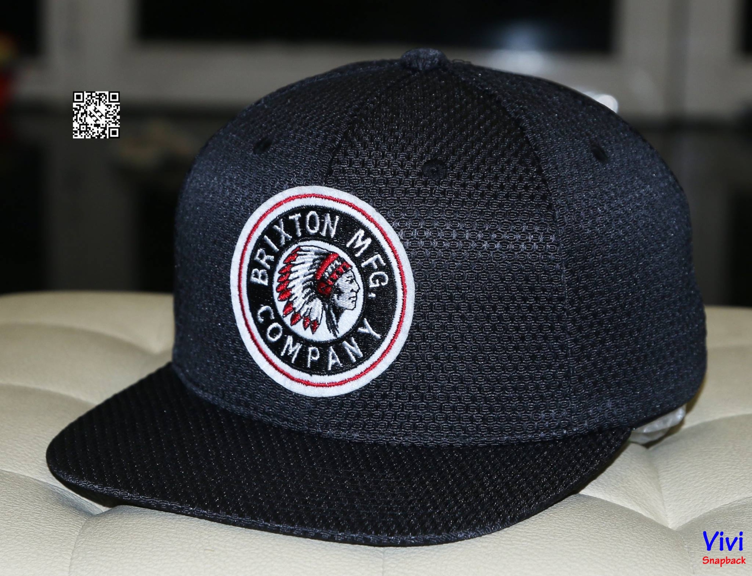Snapback màu đen Brixton Rival Black Snapback,snapback logo thổ dân