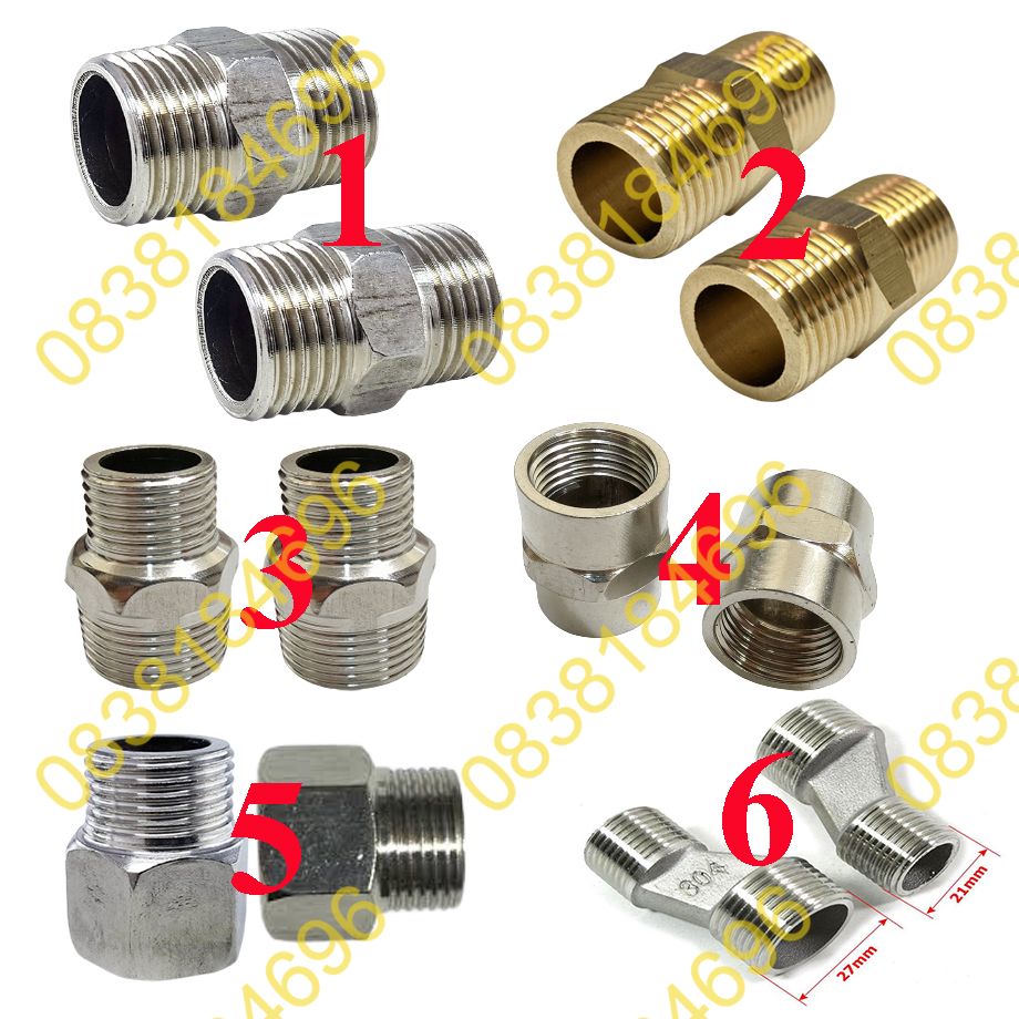 Combo 2 đầu nối 2 đầu ren ngoài inox phi 21mm(20mm thực đo). hai đầu răng ngoài  ĐỒNG THAU DÀY nối 2 đầu răng 21mm nối hai đầu răng măng xông inox ren 21 răng 21 inoxBộ 2 chân quỳ chữ Z INOX SUS304 lắp củ sen