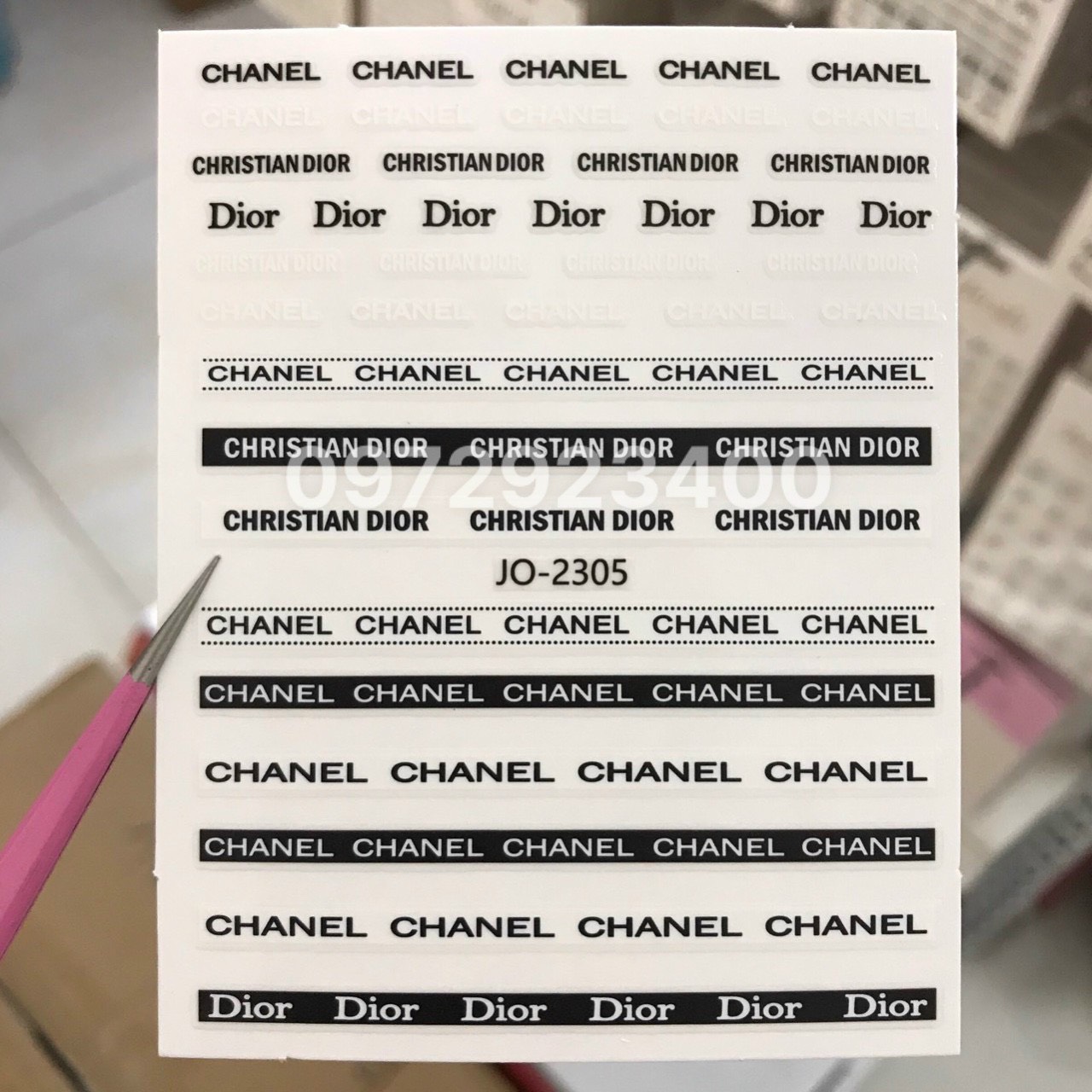 Sticker Thương Hiệu Chanel ,Dior ,Prada Dán Móng - Mini Nails