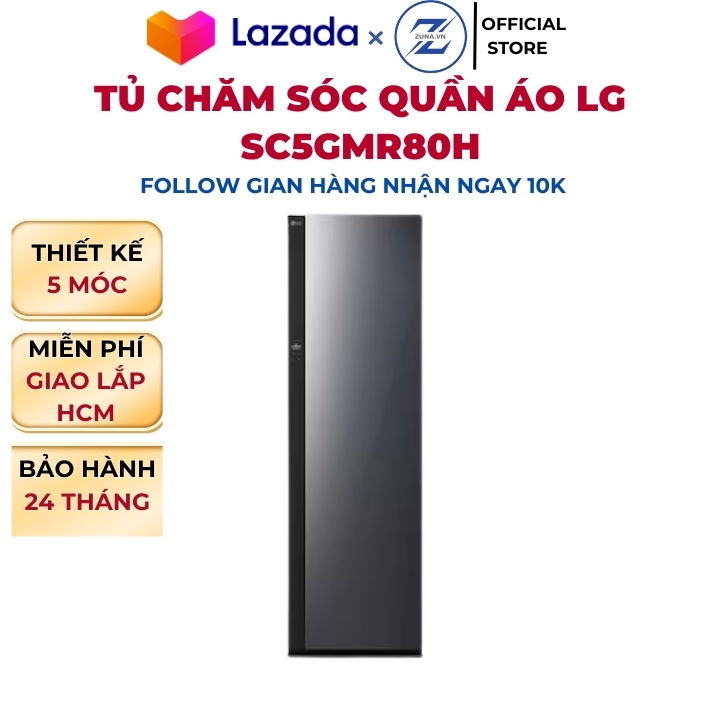 Tủ chăm sóc quần áo thông minh Inverter LG 5 móc SC5GMR80H - Bảo hành 24 tháng