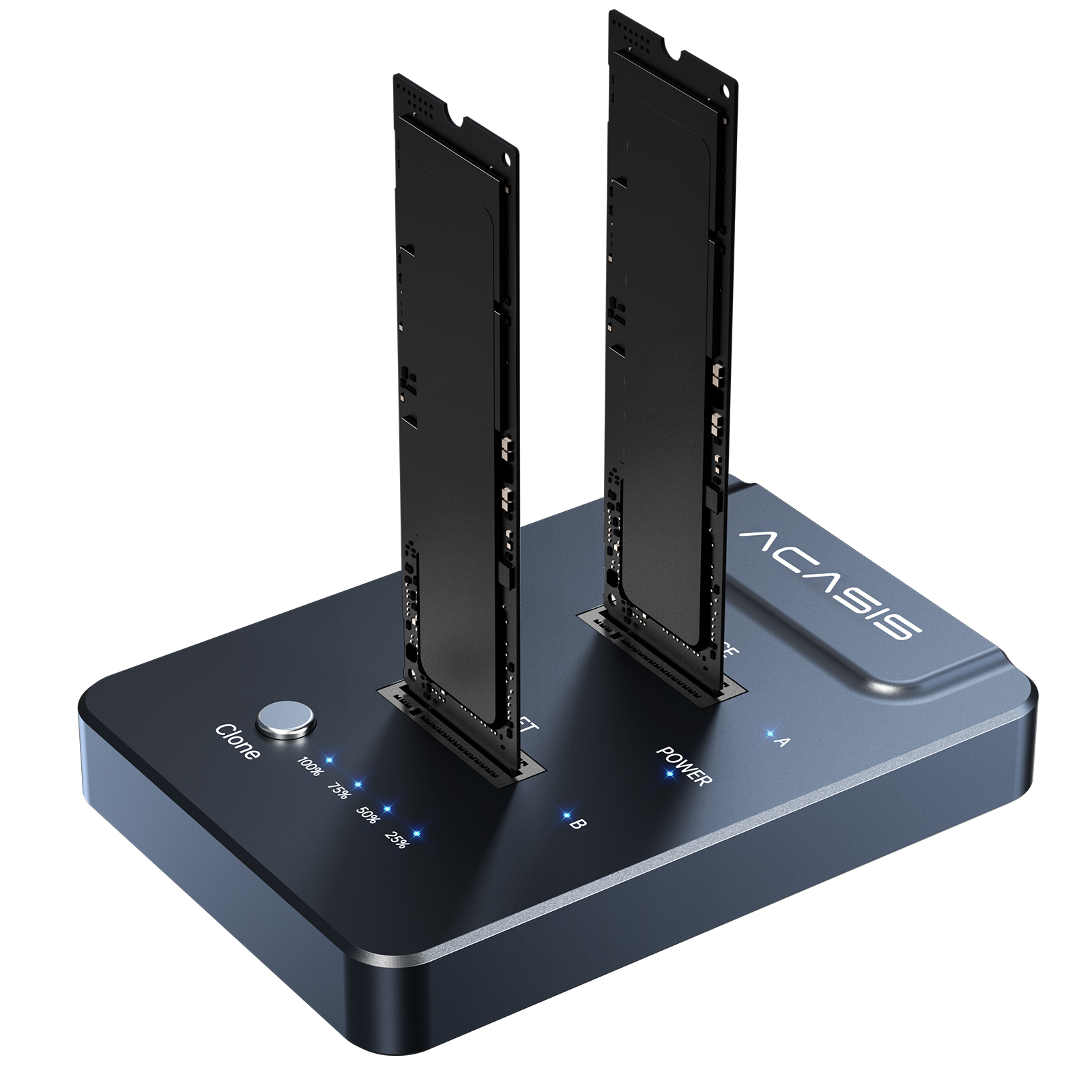 Vỏ ssd acasis dual bay m.2 nvme bản sao ngoại tuyến usb c 3.1 gen2 10gbps cho khóa m & khóa m/b đầu đọc ổ cứng ssd nvme pcie