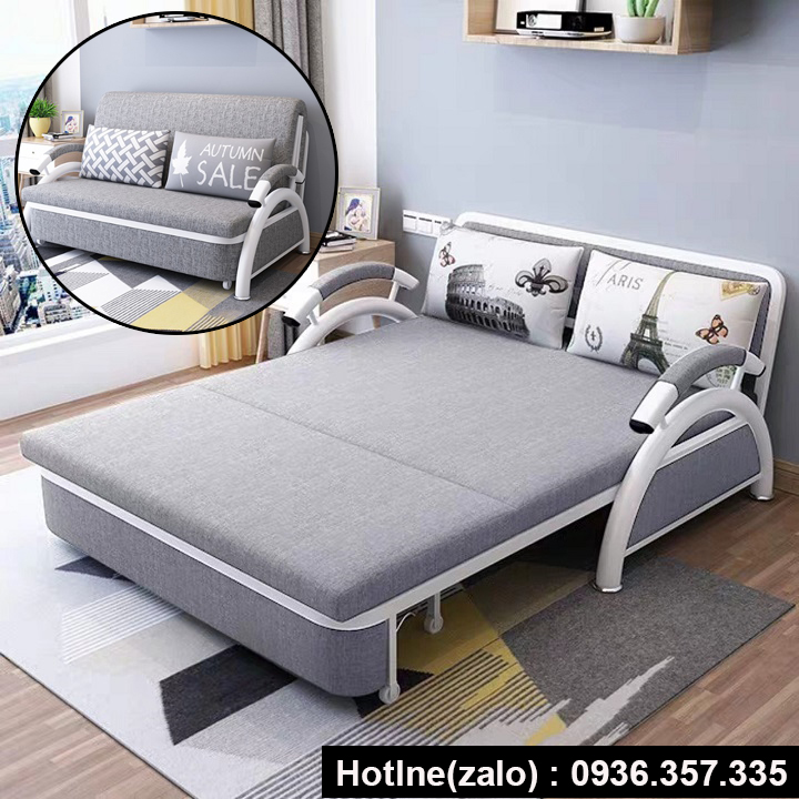 Giường Ngủ Thông Minh Sofa Gấp Gọn - Sofa Giường Gấp Gọn Kiêm Ghế Thông Minh Tặng Kèm 2 Gối (kt158cmX190cm)