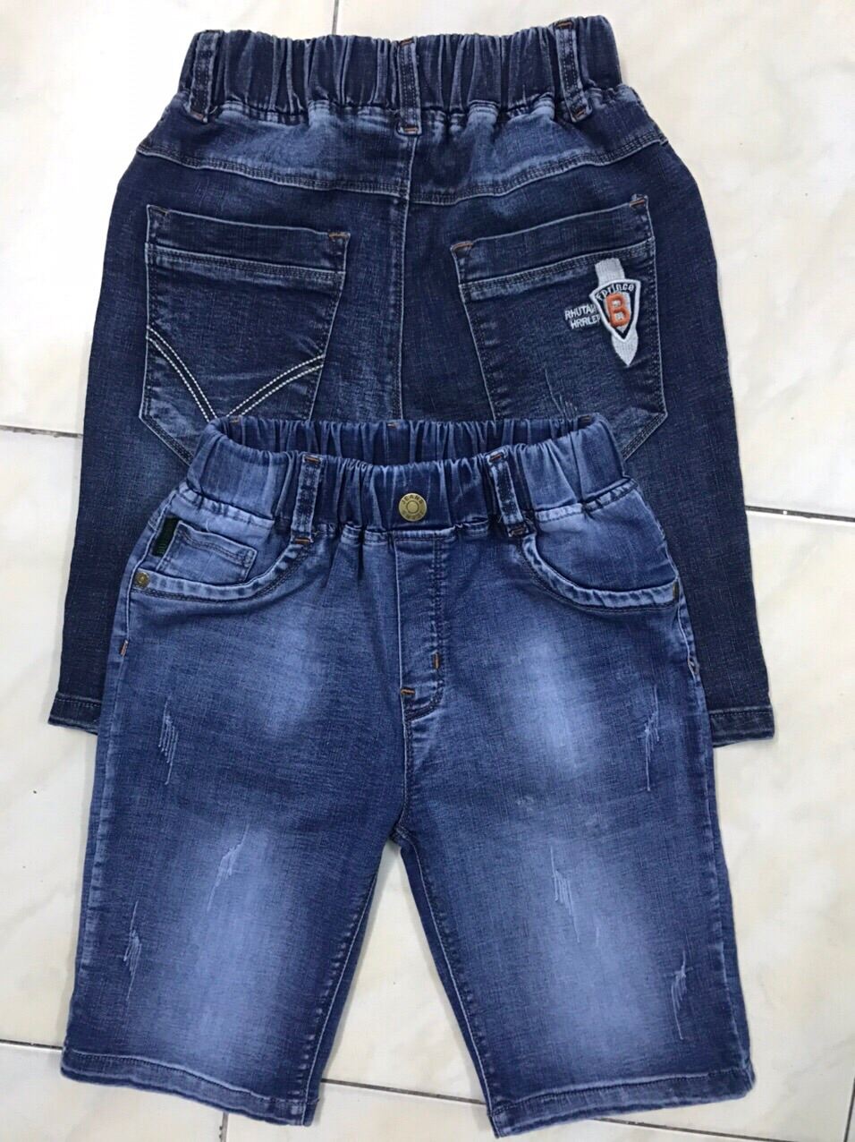[ HCM TNS] Quần Jean Lửng Bé Trai Từ 5 - 12 Tuổi - Quần Jean Trẻ Em Co Giãn Mềm Mại Size Từ 25 - 75 Kg