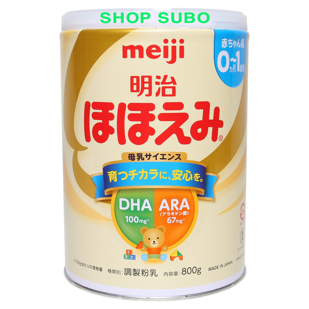 Combo 02 hộp Sữa Nhật Meiji số 0. Mẫu mới –  1 Hộp 800g x2 (Cho trẻ từ 0-12 tháng tuổi). [HÀNG CHÍNH HÃNG - CÓ TEM PHỤ TIẾNG VIỆT - DATE 2022]. Shop SuBo