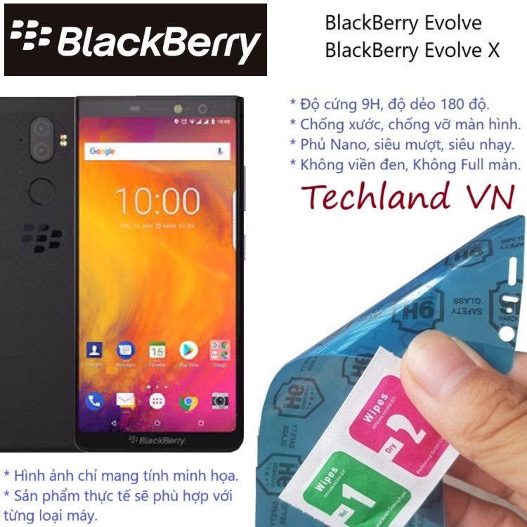 Cường lực phủ nano blackberry evolve / evolve x - trong suốt, không full màn, không viền đen