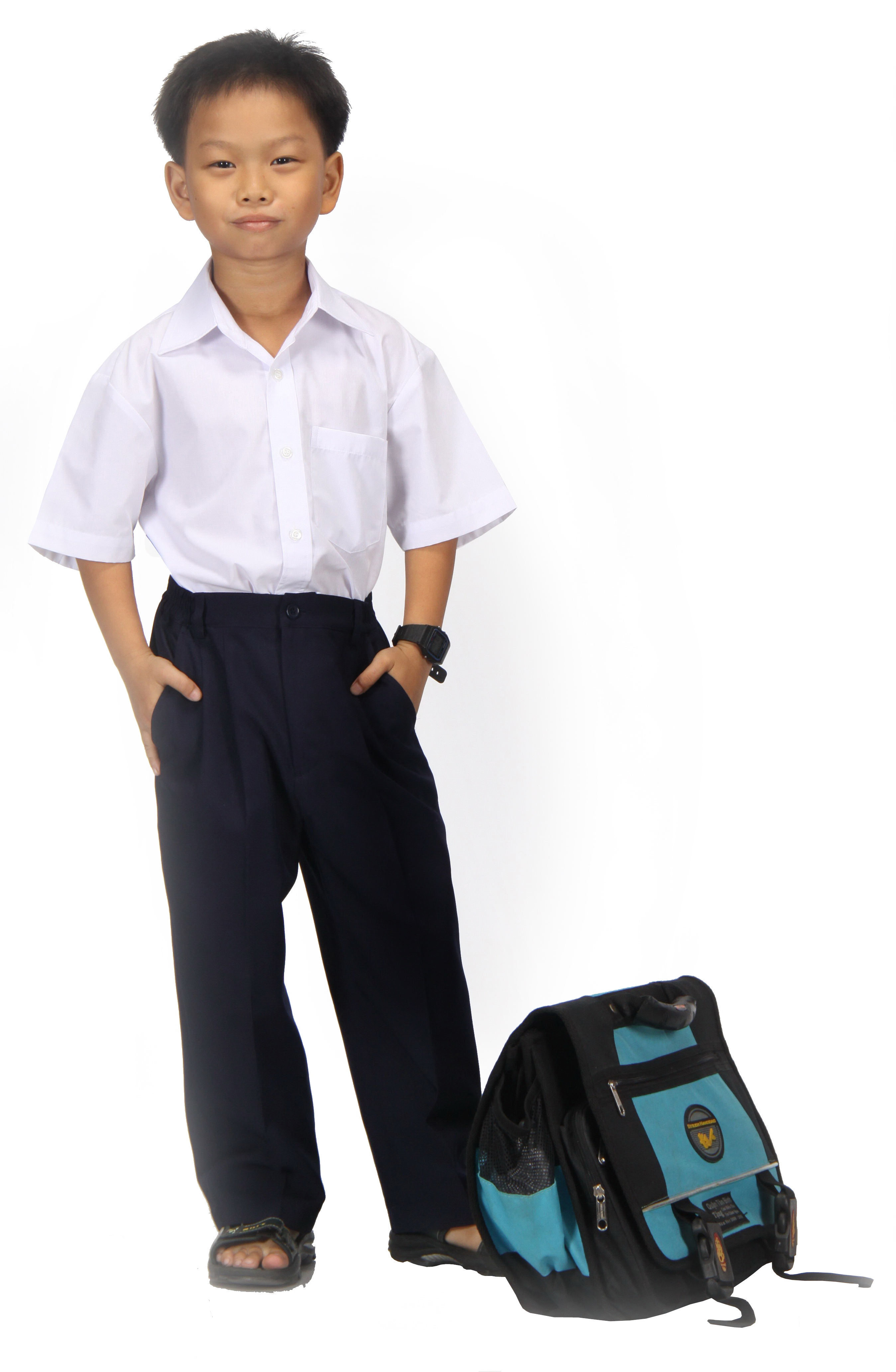 Áo sơmi học sinh nam 1 túi cấp 1-2