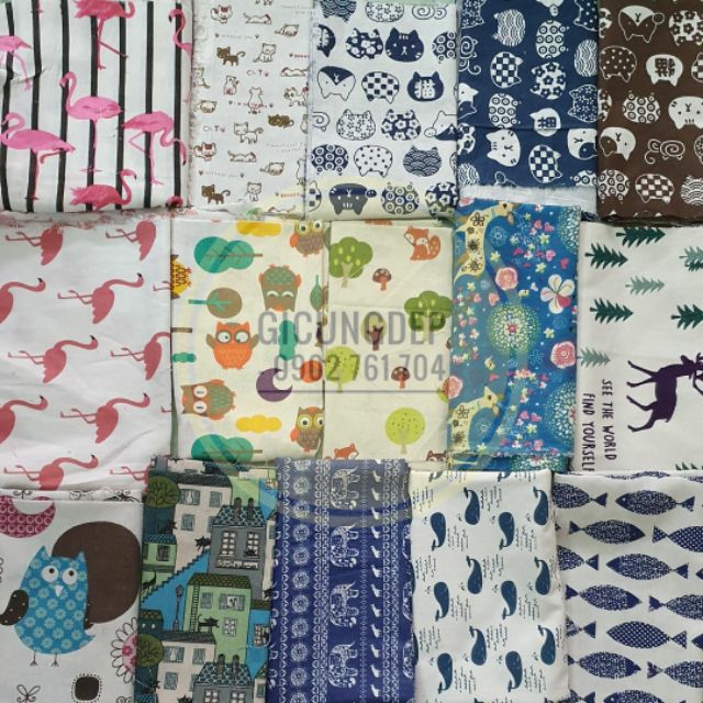 [HCM]Vải canvas/ vải bố họa tiết con vật chụp ảnh sản phẩm đồ ăn trải bàn làm sản phẩm handmade.