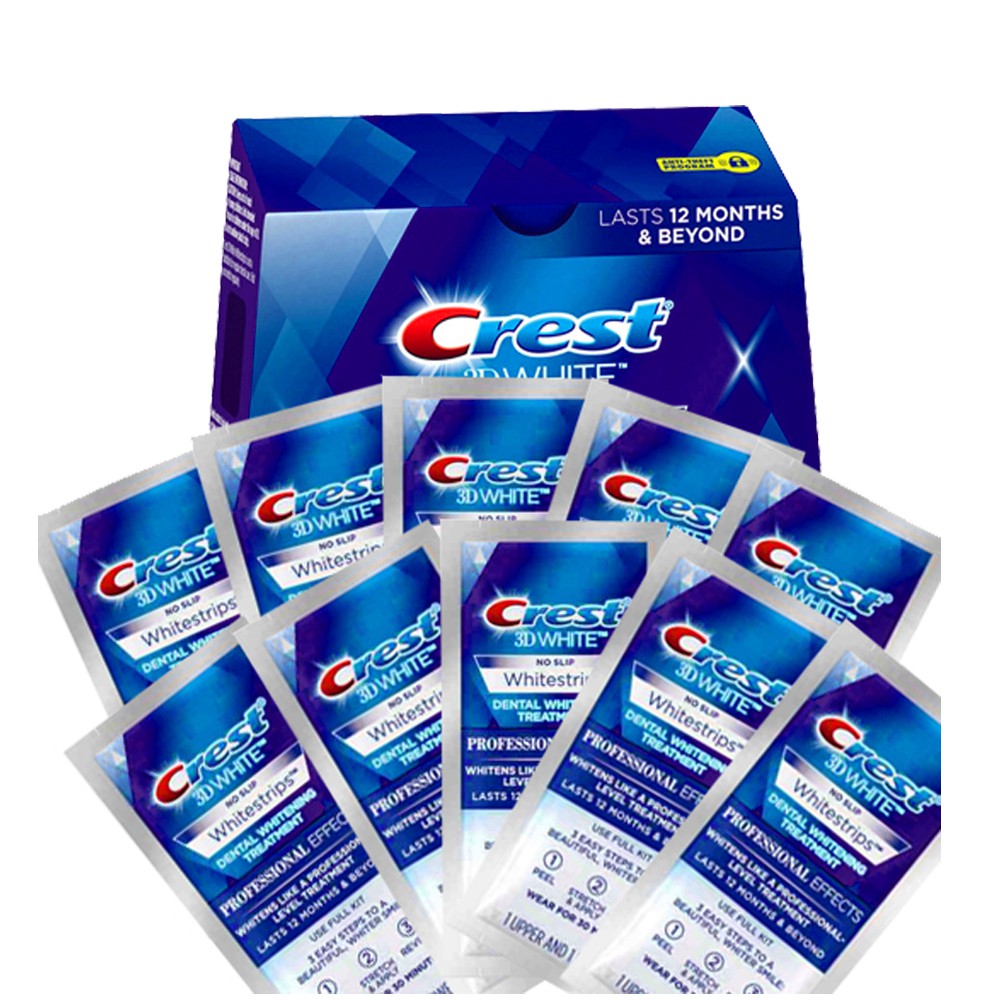 Combo 10 Miếng Dán Trắng Răng Crest 3D White Professional Effects USA
