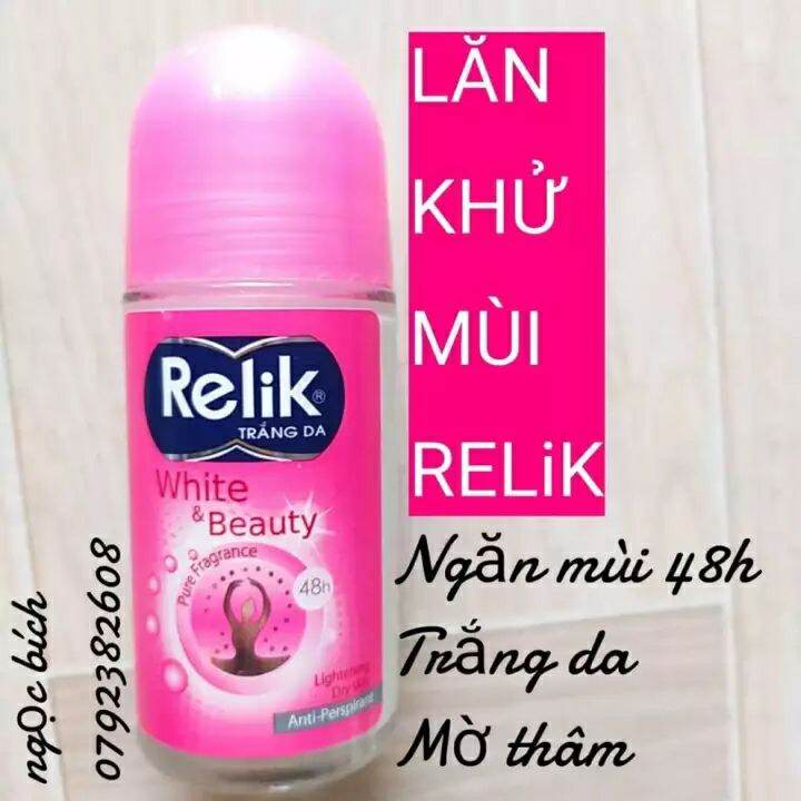 Lăn khử mùi Relik White & Beauty chai 50ml