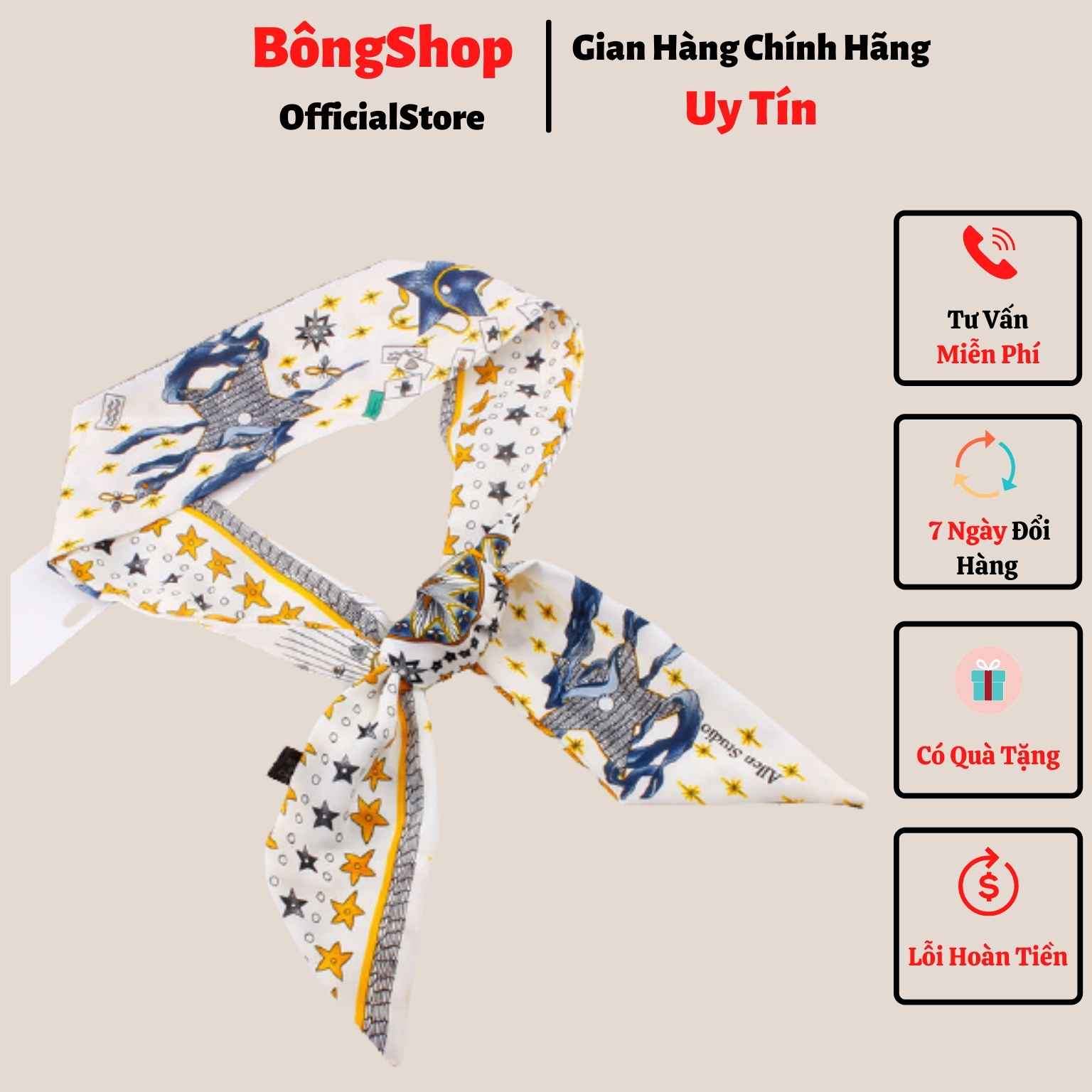 Khăn Lụa Satin Chất Lượng Cao Quấn Quai Túi Và Quàng Cổ - Phụ Kiện Túi Xách Đẹp, Sang Chảnh